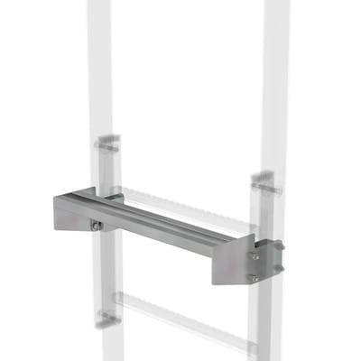 Ausstiegstritt f. Gebäudeaufstieg, Spaltmaß 150mm, B 520mm, Stahl verzinkt