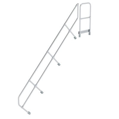 Handlauf Aluminium für Treppe 45° mit Plattform Stufenanzahl 12
