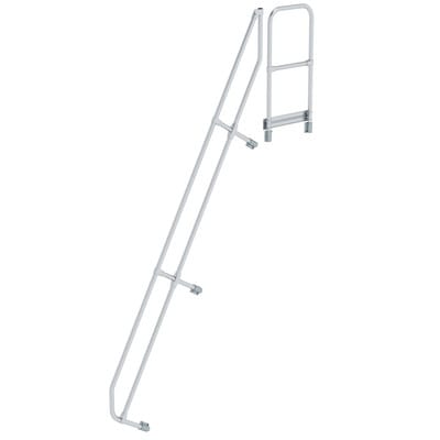 Handlauf Aluminium für Treppe 60° mit Plattform Stufenanzahl 12