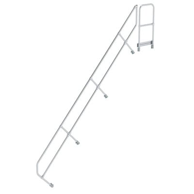 Handlauf Aluminium für Treppe 45° Stufenanzahl 15, Stufentiefe 225mm