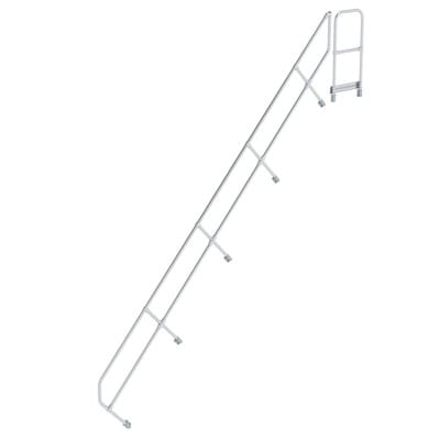 Handlauf Aluminium für Treppe 45° mit Plattform Stufenanzahl 18