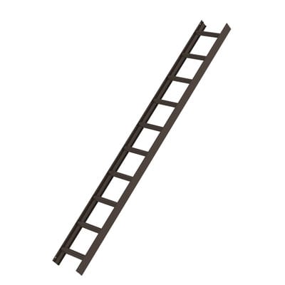 Dachleiter 10 Sprossen, Aluminium, B 330mm, L 2800mm, braun
