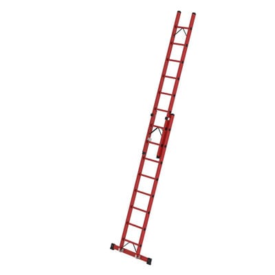 Seilzugleiter GFK, 2x8 Sprossen, L ausgefahren 2500mm, L eingefahren 4180mm