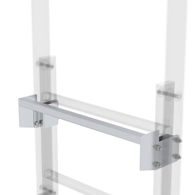 Ausstiegstritt f. Gebäudeaufstieg, Spaltmaß 100mm, B 520mm, Aluminium blank