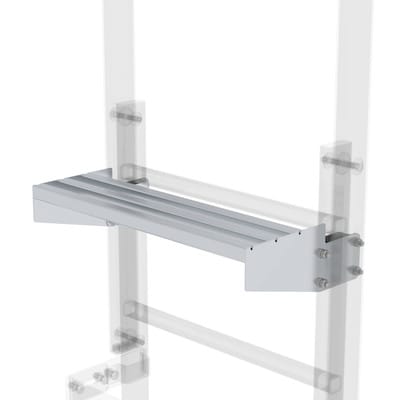 Ausstiegstritt f. Gebäudeaufstieg, Spaltmaß 200mm, B 520mm, Aluminium blank