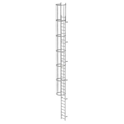 Steigleiter, einzügig, Steighöhe 9520mm Stahl verzinkt, L 10720mm