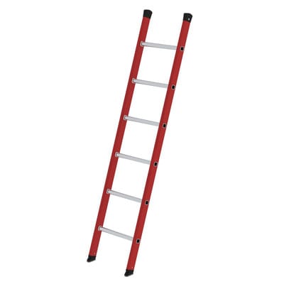 Anlegeleiter 6 Sprossen, GFK/Alu, L 1.850mm, B 420mm, AH 3.000mm