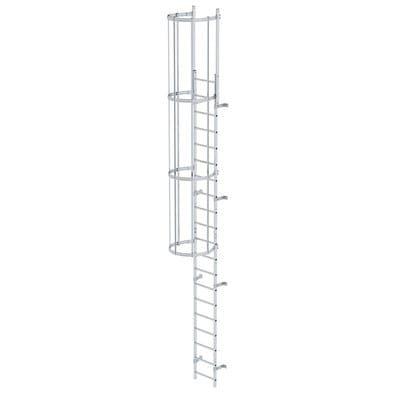 Steigleiter, einzügig, Steighöhe 5600mm Aluminium blank, L 6800mm