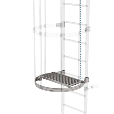 Zwischenplattform klappbar Edelstahl 600x300mm für Steigleiter