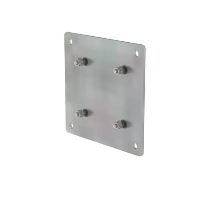 Adapterplatte Edelstahl, 300x300mm, Abstand Bohrungen 150x150mm