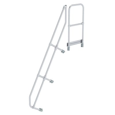 Handlauf Aluminium für Treppe 60° mit Plattform Stufenanzahl 8