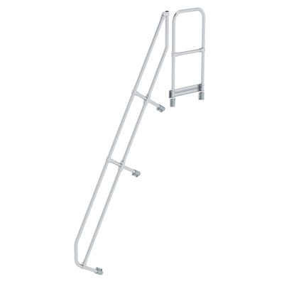 Handlauf Aluminium für Treppe 60° mit Plattform Stufenanzahl 10