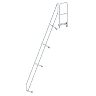 Handlauf Aluminium für Treppe 60° mit Plattform Stufenanzahl 14