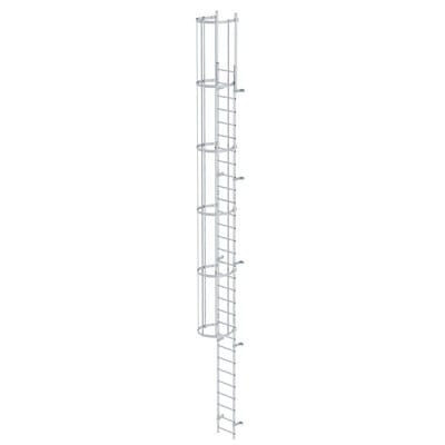 Steigleiter, einzügig, Steighöhe 8400mm Aluminium blank, L 9600mm