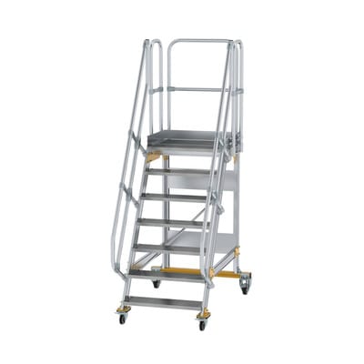 Plattformtreppe, fahrbar 7 Stu. 60° 1690mm Breite Stufen 800mm Anz.Lenkr. 2