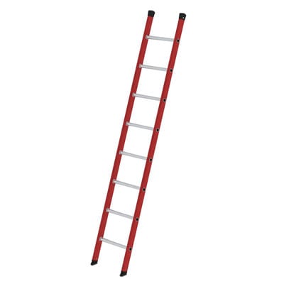 Anlegeleiter 8 Sprossen, GFK/Alu, L 2.450mm, B 420mm, AH 3.600mm