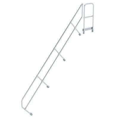 Handlauf Aluminium für Treppe 45° mit Plattform Stufenanzahl 14