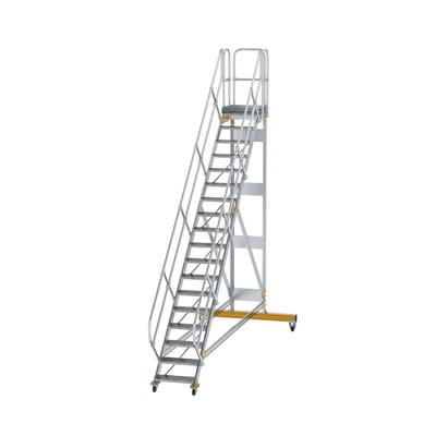 Plattformtreppe, fahrbar 19 Stu. 45° 3950mm Breite Stufen 600mm Anz.Lenkr. 2