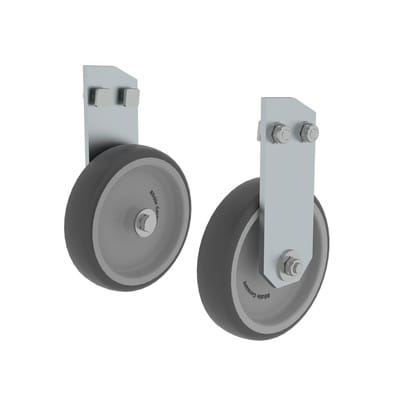 Hubrolle für Maschinentreppen ø125mm KF/Gummi verschraubt, 2 Stück