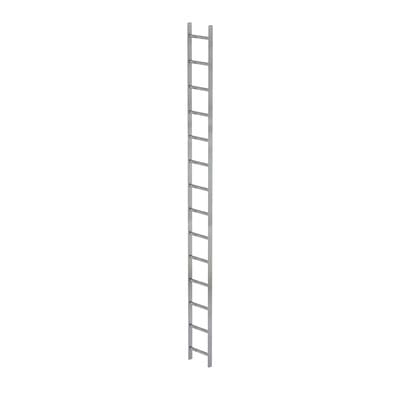 Schachtleiter feuerverzinkt 14Sp, B innen 300 außen 340mm, L 3920mm