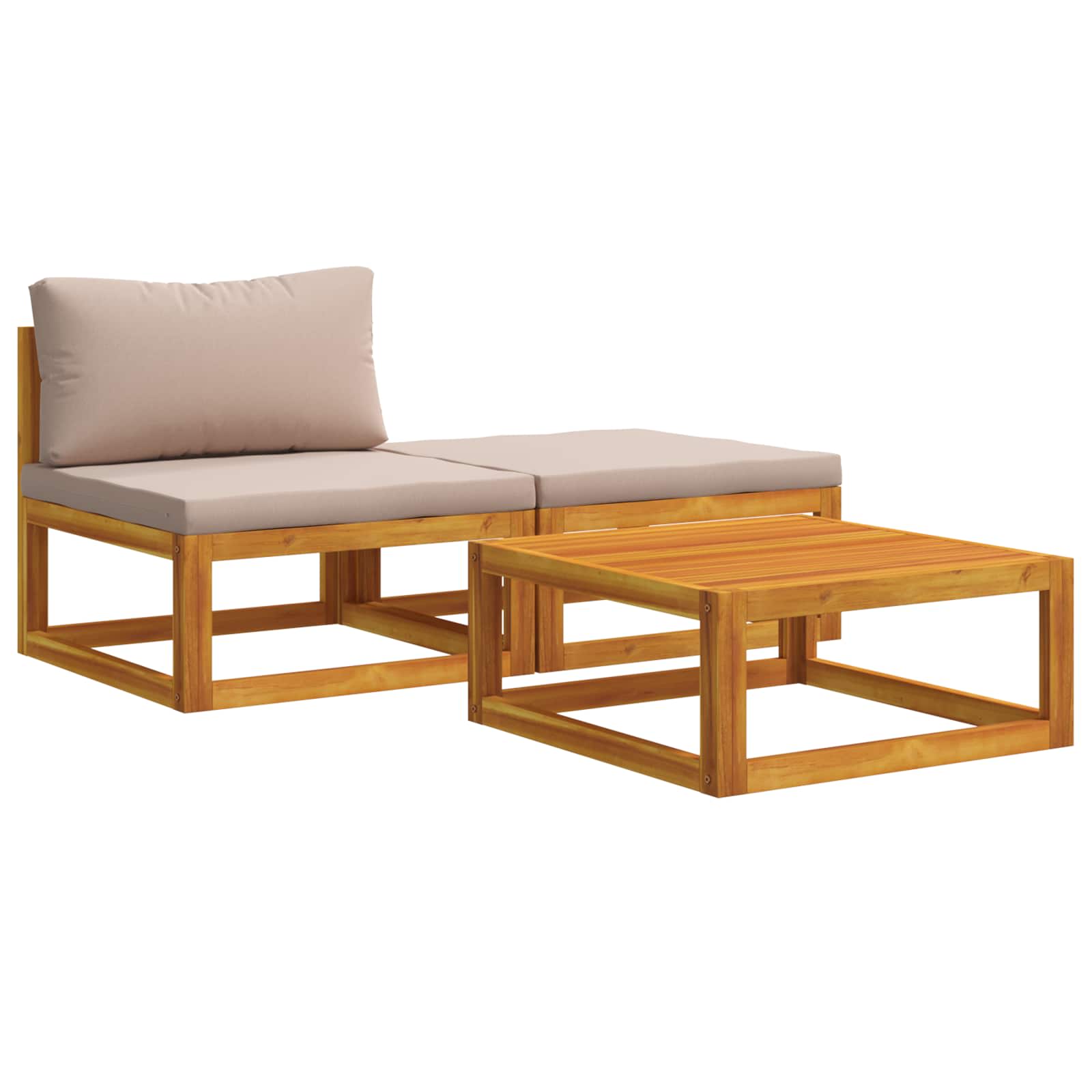 Modulares Sofa-set Mit Kissen 3 Stk. 2-sitzer Massivholz Akazie Vidaxl