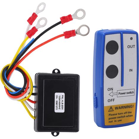 Télécommande Sans Fil Universelle Treuil Avec Récepteur 12v 24v Pour Camion Jeep Atv Suv Bleu