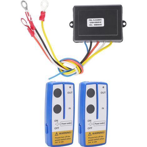 Télécommande Sans Fil 75ft Pour Treuil, Kit Avec Antenne Intégrée Et Voyant Led, Batterie Incluse, Universelle Pour Voiture, Quad Et Camion
