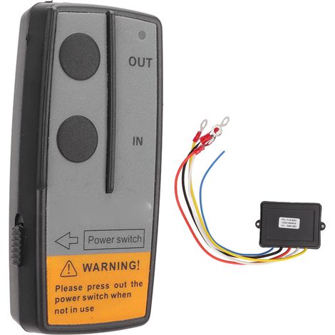 Télécommande Sans Fil Universelle Pour Treuil Électrique 12v, Contrôleur Avec Récepteur 434mhz, Compatible Vtt, Couleur Noire