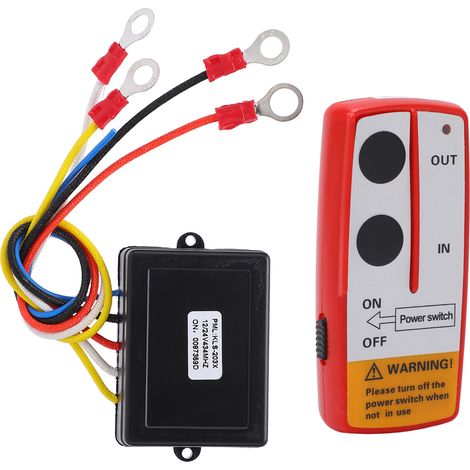 Télécommande Universelle Treuil Sans Fil Avec Récepteur 12v 24v Pour Camion Jeep Atv Suv Rouge
