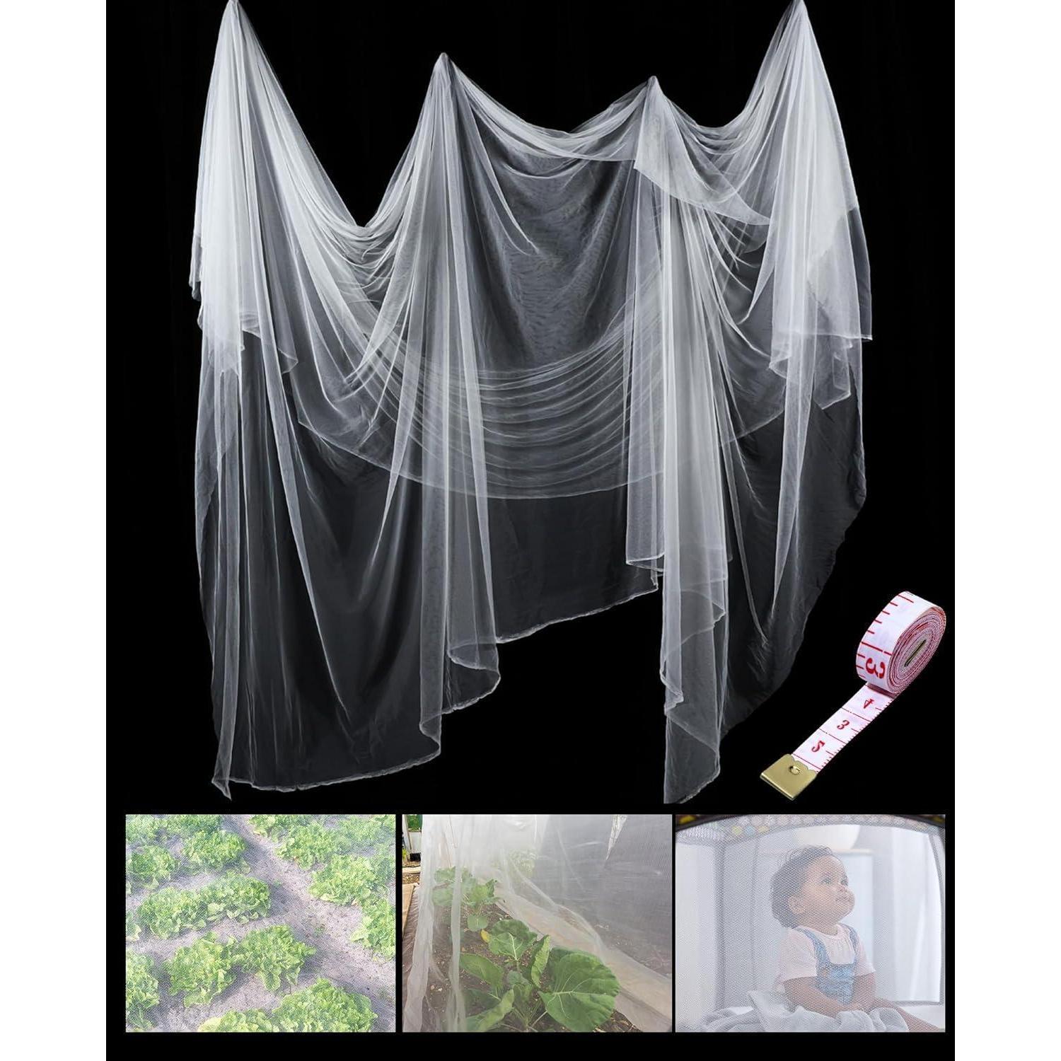 Gartennetz 1.6m X 6m Weiß, Feinmaschig, Insektenschutz, Vogelschutz