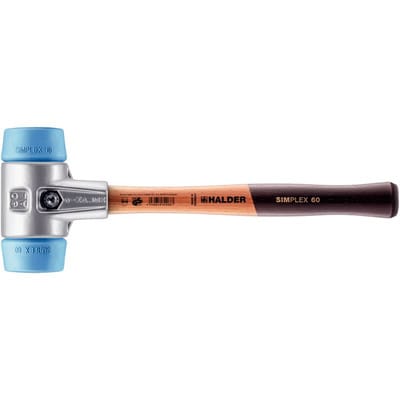 SIMPLEX-Schonhammer, TPE-soft, mit Aluminiumgehäuse und hochwertigem Holzstiel | D=60 mm | 3101.060