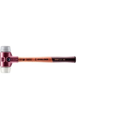 SIMPLEX-Schonhammer, TPE-mid / Superplastik, mit Tempergussgehäuse und hochwertigem Holzstiel | D=40 mm | 3037.040