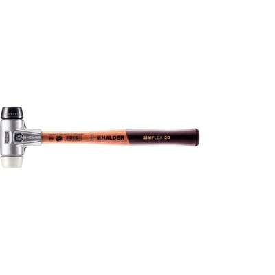 SIMPLEX-Schonhammer, Gummikomposition / Superplastik, mit Aluminiumgehäuse und hochwertigem Holzstiel | D=30 mm | 3127.030