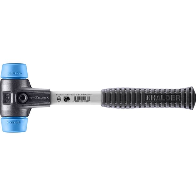 SIMPLEX-Schonhammer, TPE-soft, mit verstärktem Tempergussgehäuse und Fiberglasstiel | D=40 mm | 3701.040