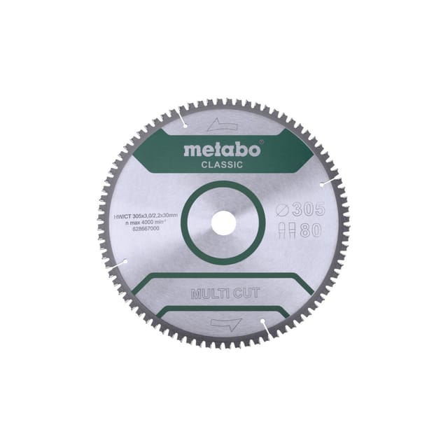 Sägeblatt "multi cut - classic" ø305 x 3,0/2,2 x 30 Z80 FZ/TZ 5°neg /B 628667000