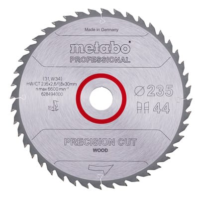 Sägeblatt "precision cut wood - professional" ø235x2,6/1,8x30, Z44 WZ 15°