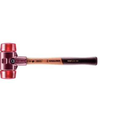 SIMPLEX-Schonhammer, Plastik, mit Tempergussgehäuse und hochwertigem Holzstiel | D=60 mm | 3006.060