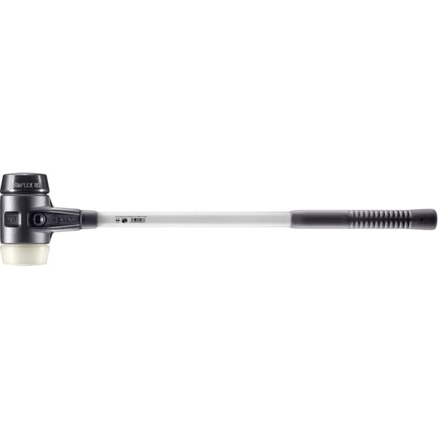 SIMPLEX-Vorschlaghammer, Gummikomposition / Nylon, mit verstärktem Tempergussgehäuse und Fiberglasstiel | D=80 mm | 3728.081