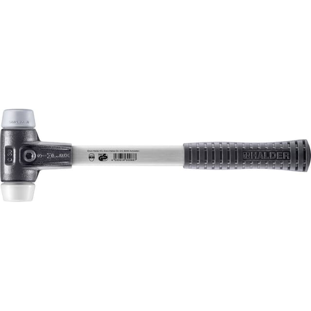 SIMPLEX-Schonhammer, TPE-mid / Superplastik, mit verstärktem Tempergussgehäuse und Fiberglasstiel | D=30 mm | 3737.030