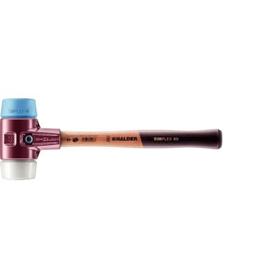 SIMPLEX-Schonhammer, TPE-soft / Superplastik, mit Tempergussgehäuse und hochwertigem Holzstiel | D=60 mm | 3017.060