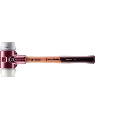 SIMPLEX-Schonhammer, TPE-mid / Superplastik, mit Tempergussgehäuse und hochwertigem Holzstiel | D=60 mm | 3037.060