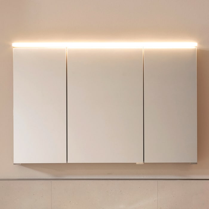 Schöner Wohnen-kollektion Stockholm Spiegelschrank 100 Cm Mit 3 Türen Und Led-beleuchtung