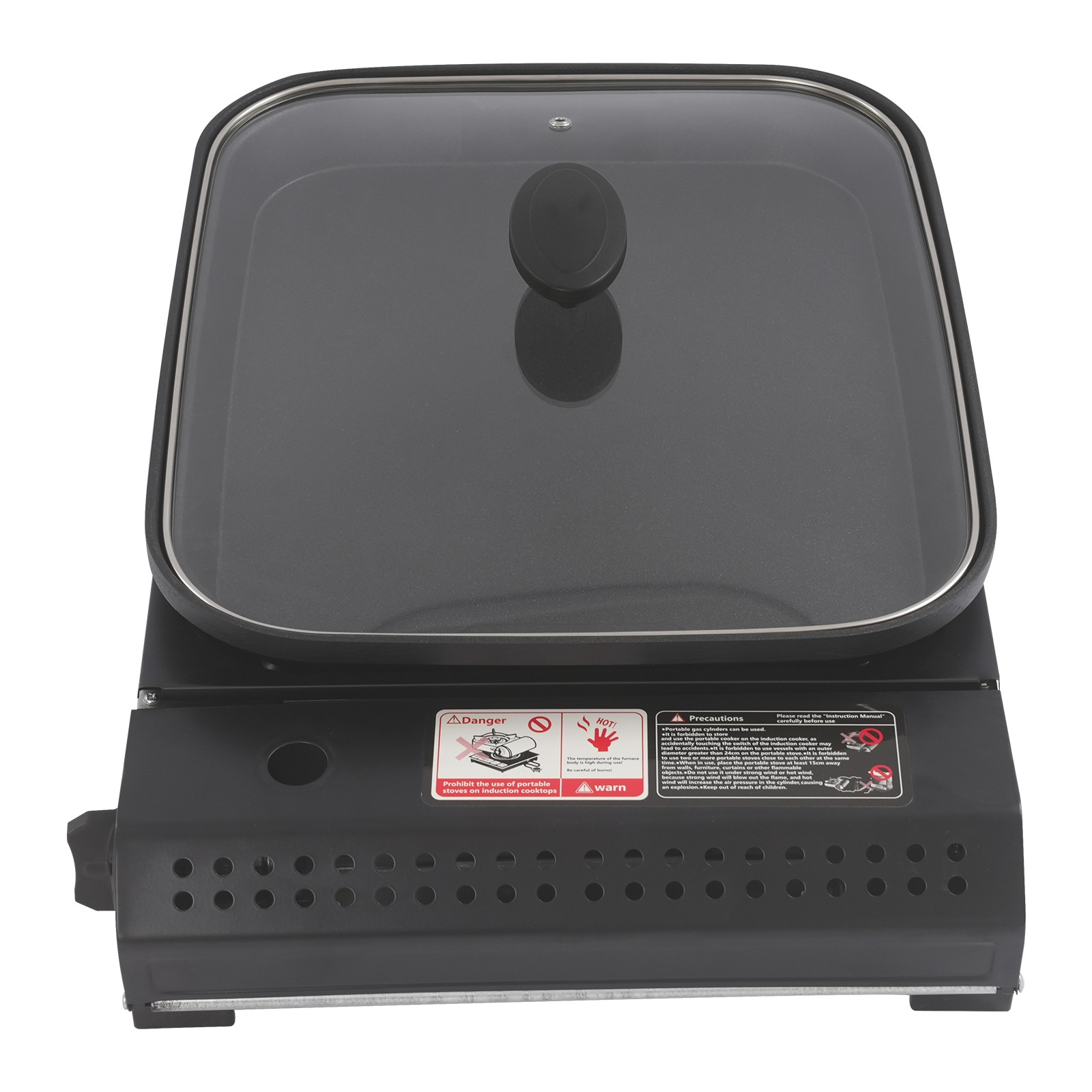 Gasgrillkocher 2,1 Kw – Antihaft-kochplatte – Piezo-zündung – Überdruckschutz. Abnehmbar, Leicht Zu Transportieren – Für Camping, Picknick, Garten