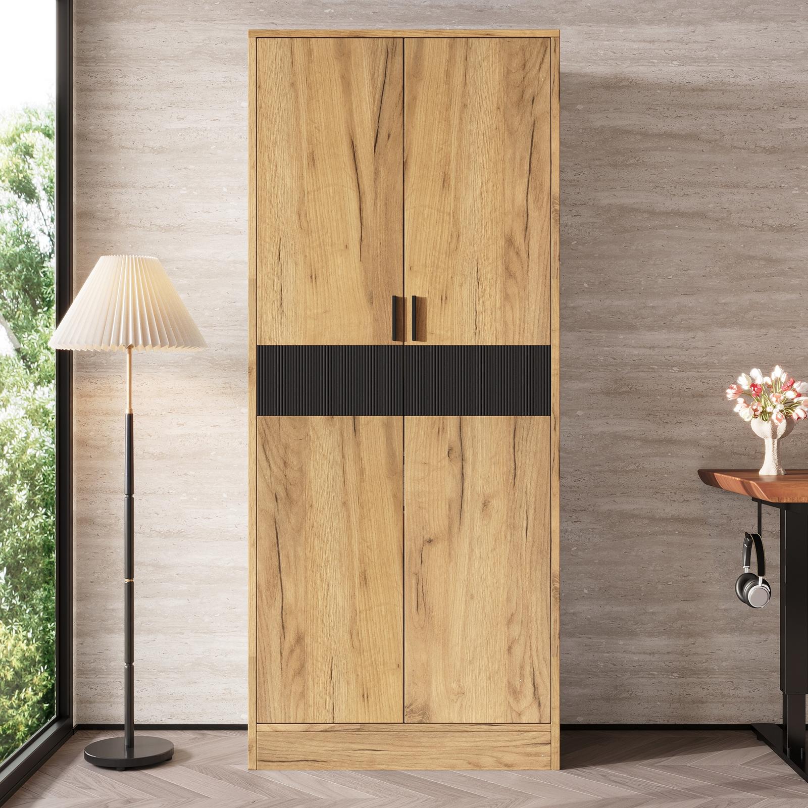 Hochschrank 60 X 35 X 160 Cm - Aktenschrank Fürs Büro Mit Verstellbaren Einlegeböden, Soft-close Tür - Moderner Stil - Spanplatte - Eiche