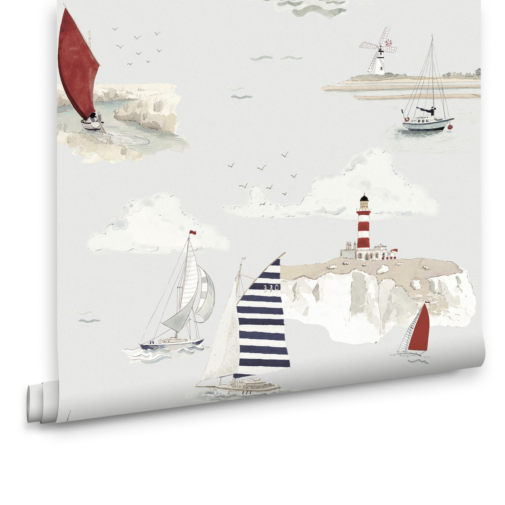 Sophie Allport Vliestapete Kinderzimmer - Coastal Boats - 10mx52cm