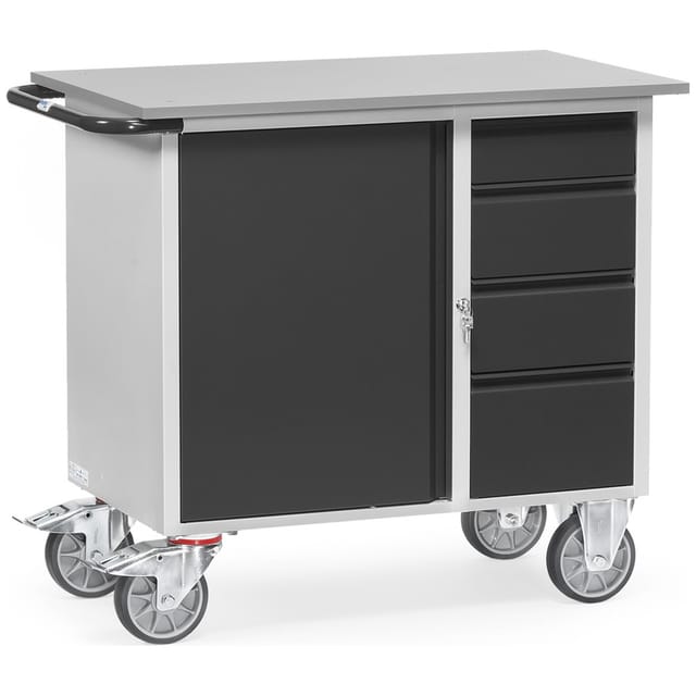 Werkstattwagen 2452/7016 Ladefläche 985 x 590mm, 4 Schubladen