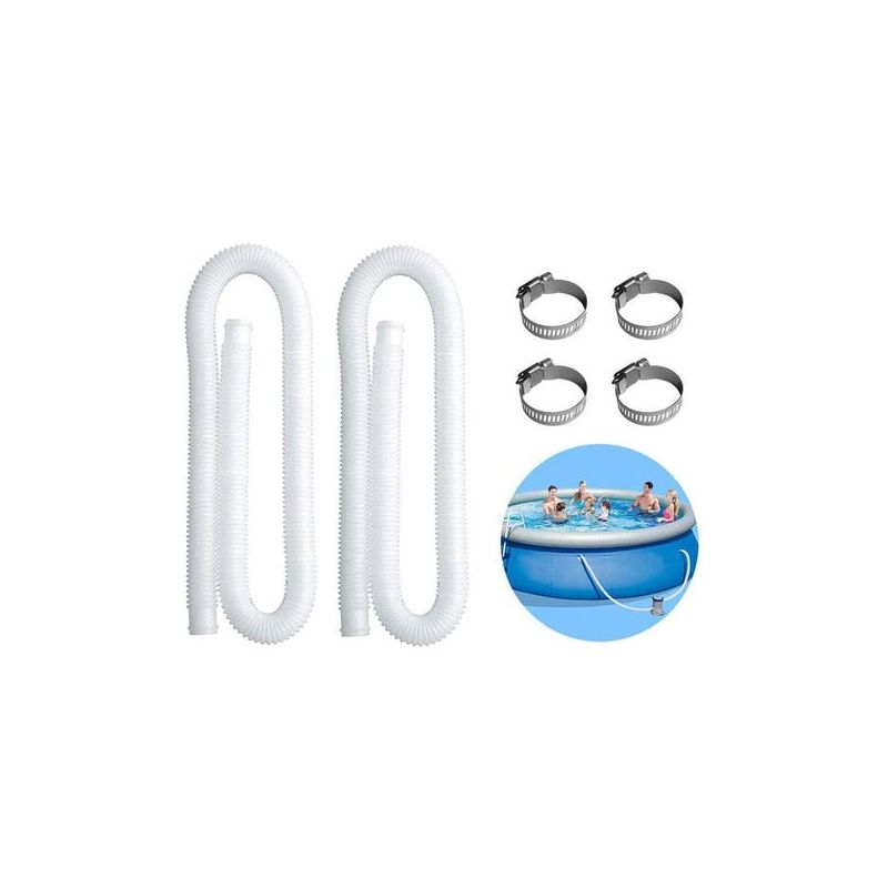 1,5 M Langer Pool-saugschlauch – 2er-pack – Flexibel Und Wasserdicht – Kompatibel Mit Pumpen Für 300/330/530/1000 Gallonen – Schnelle Installation