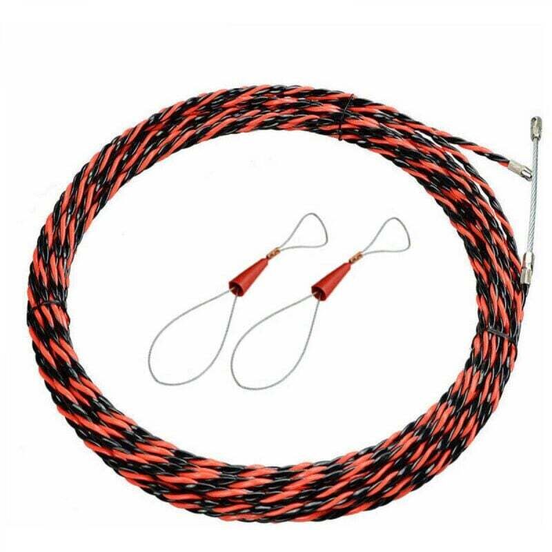Houhence – 50 M Langes Elektro-einziehrohr Mit Fischschwanz – 6 Mm Durchmesser – Verdrilltes Polyester Für Beengte Leitungsrohre – Federbelasteter Führungskopf