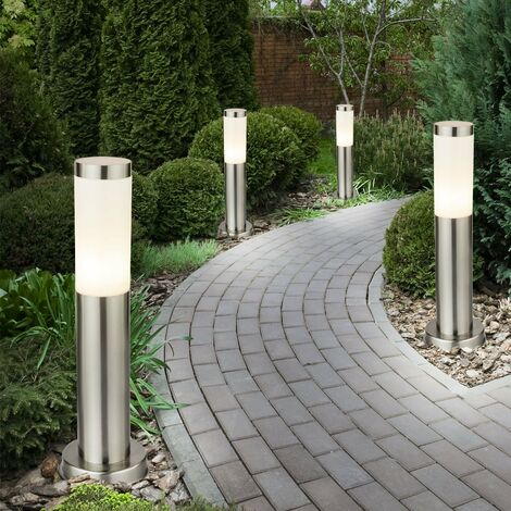 4er-set Stehleuchten Für Den Außenbereich – Edelstahl – Beleuchtung Für Veranda, Einfahrt, Garten Und Hof – Wasserdicht (ip44) – Modernes Design