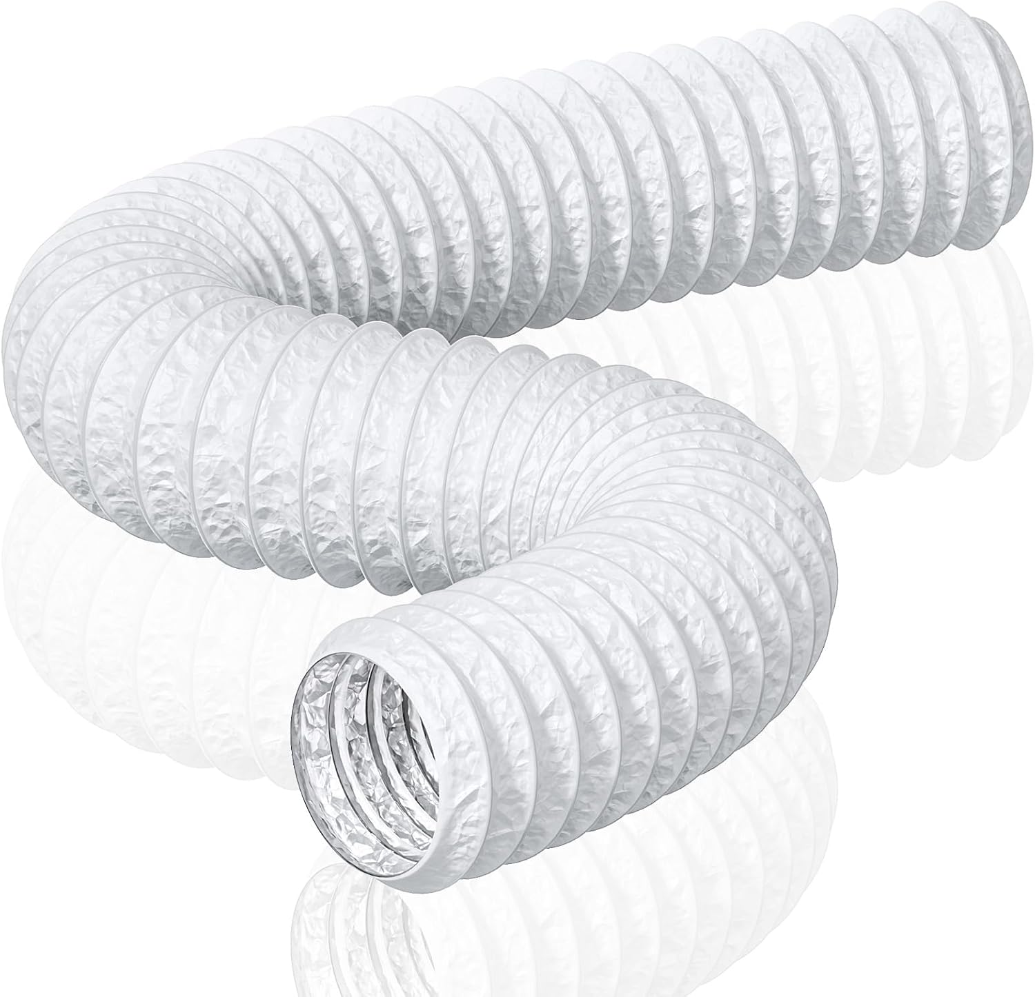 150 Mm X 6 M Pvc-aluminium-lüftungsschlauch, Weiß Kompatibel Mit Abluftventilatoren, Klimaanlagen, Wäschetrocknern Und Dunstabzugshauben